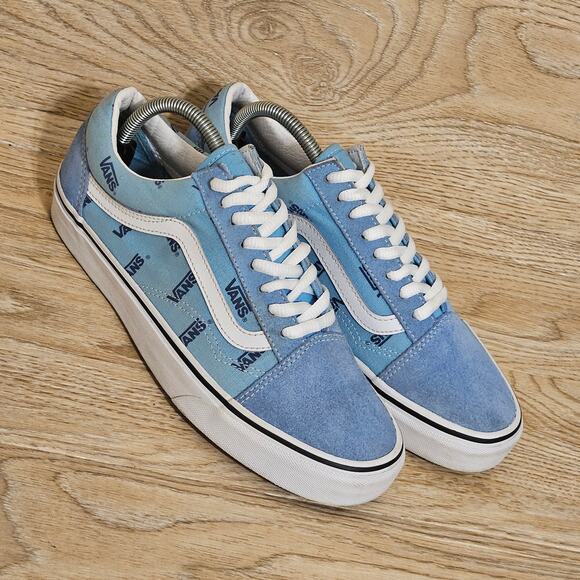 Vans All Over Print Blue Combo Size Womens 9.5 Mens 8 Canvas Suede Sneakers - Picture 8 of 8